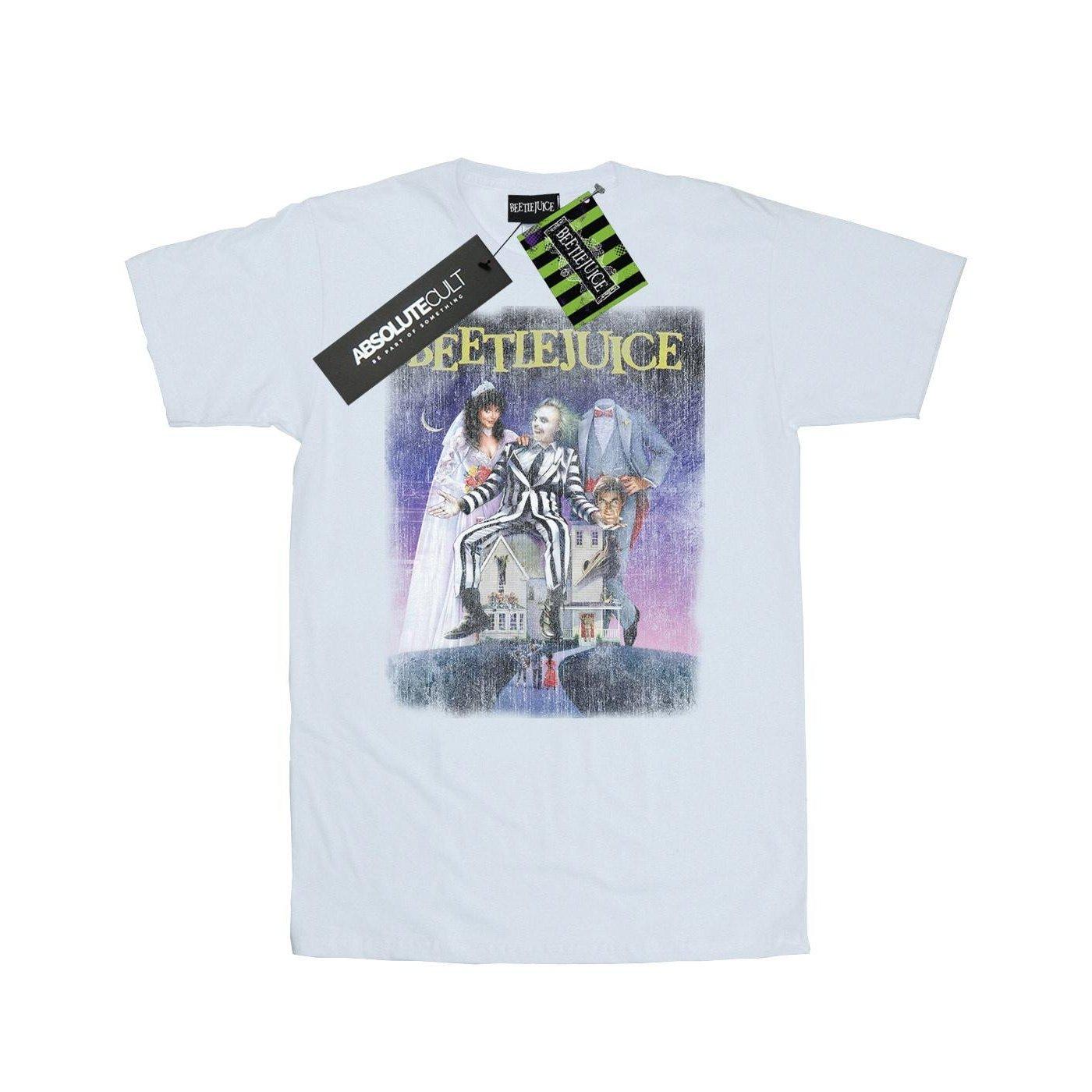 Image of Distressed Poster Tshirt Herren Weiss M