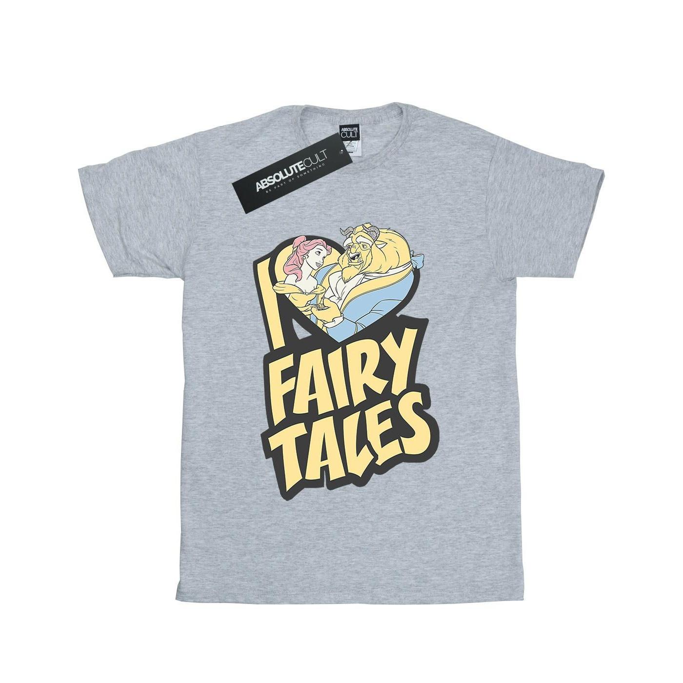 Image of Beauty And The Beast I Love Fairy Tales Tshirt Mädchen Grau 140/146