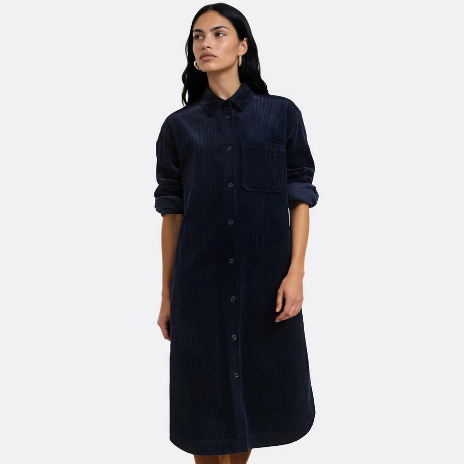 La Redoute Collections Robe droite en velours côtelé longueur midi  