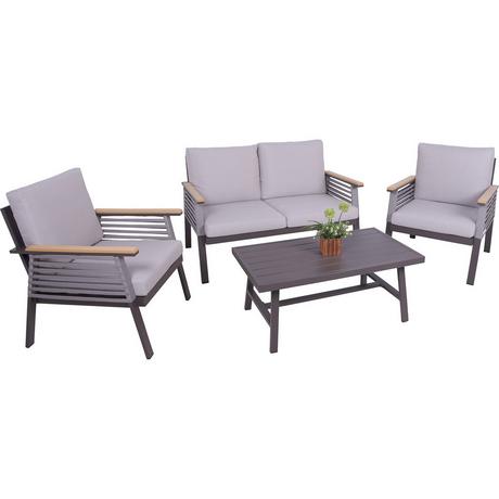 mutoni Salon de jardin Denia (lot de 4)  