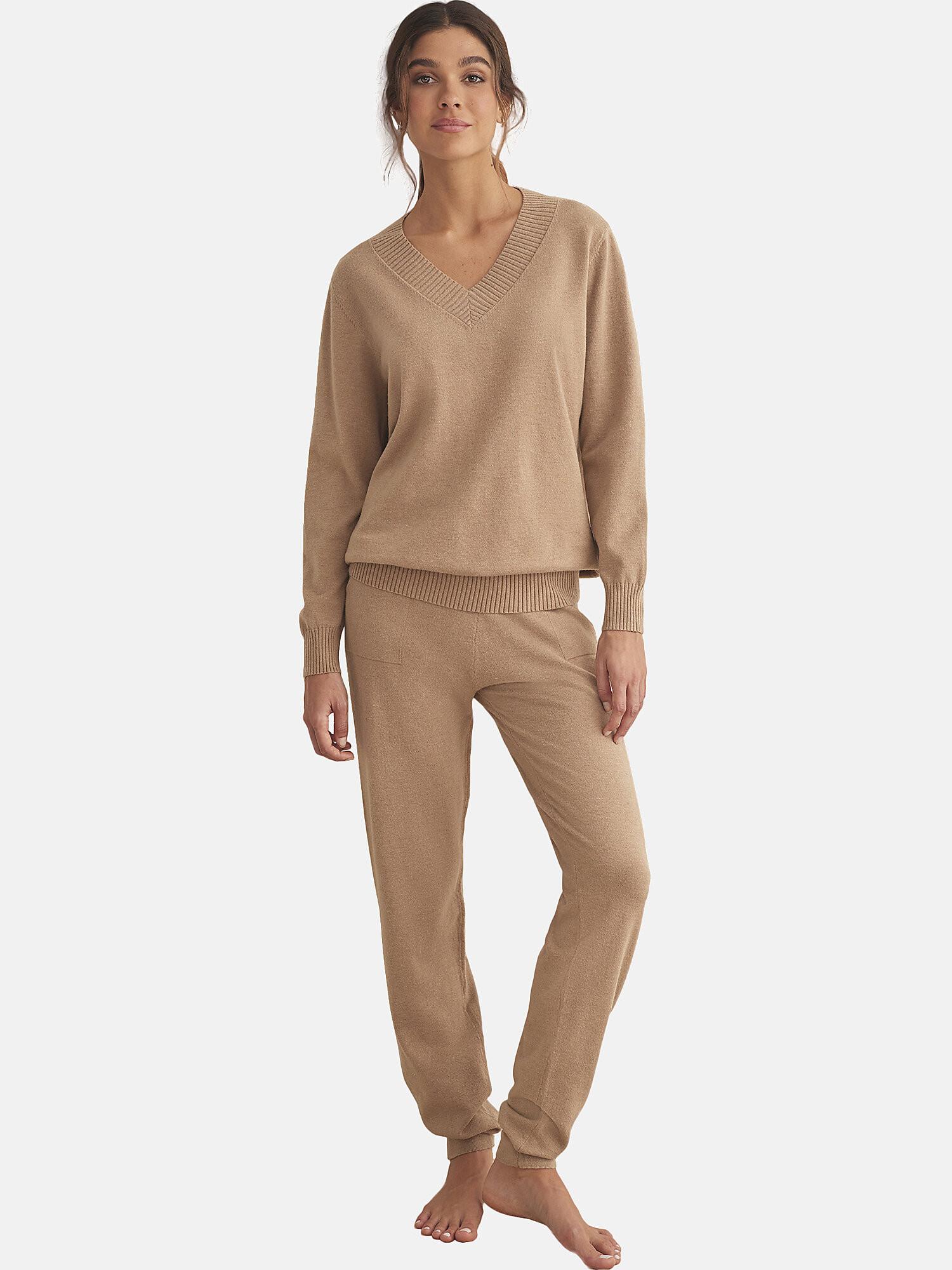 Selmark  Tenue détente et intérieur pyjama pantalon top col V TRICOTP98 