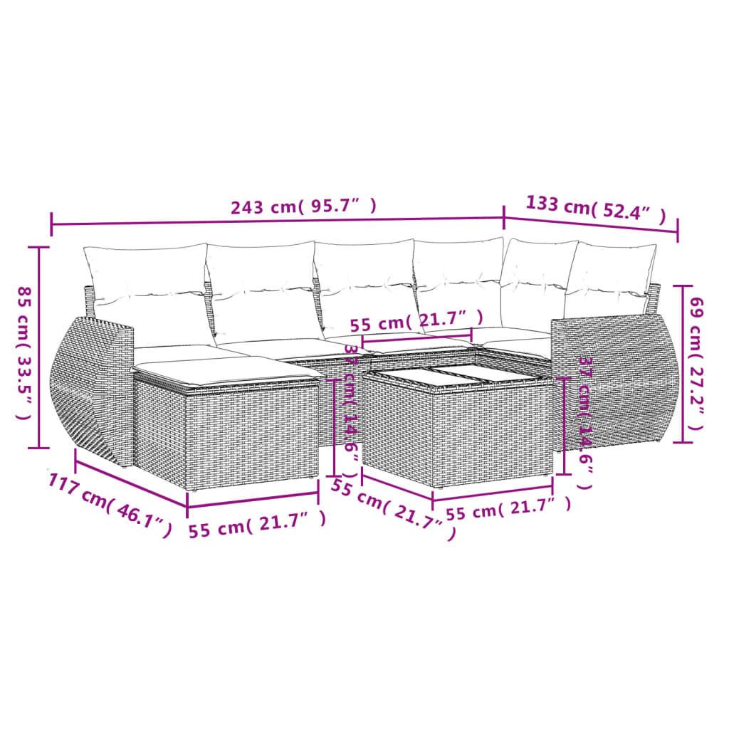 VidaXL Ensemble de canapés de jardin rotin synthétique  