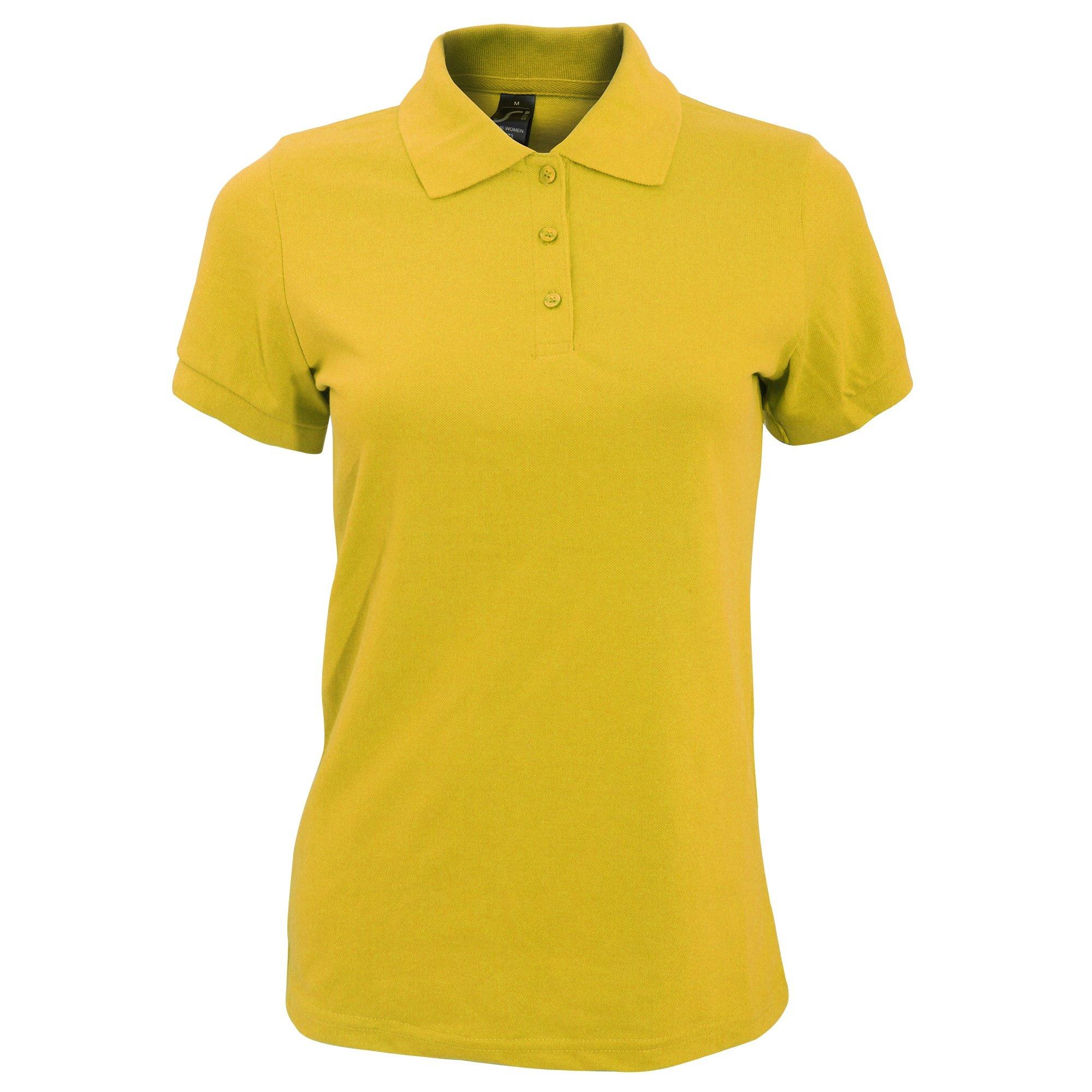 Image of Prime Pique Poloshirt, Kurzarm Damen Gold L