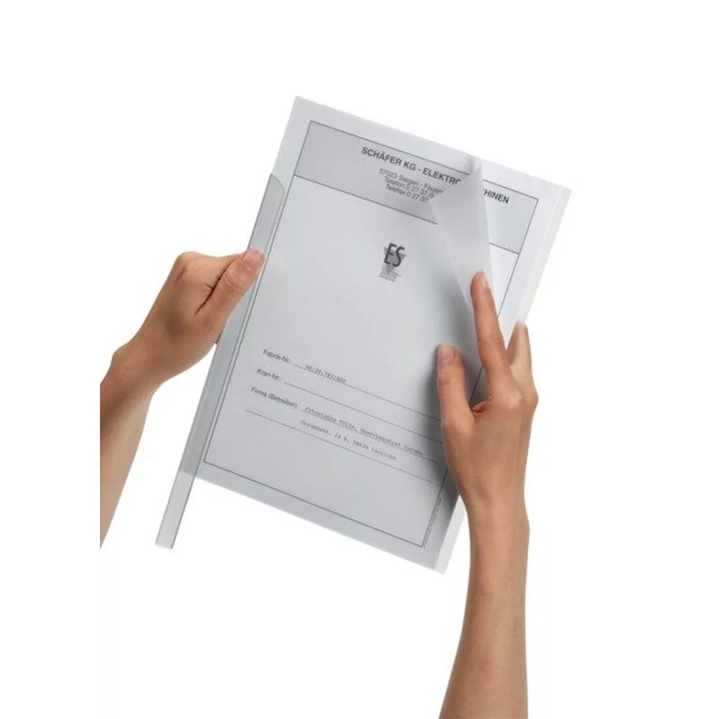 Durable Report Covers PVC Capacity 100 Sheets A3 Folds to A4 Clear