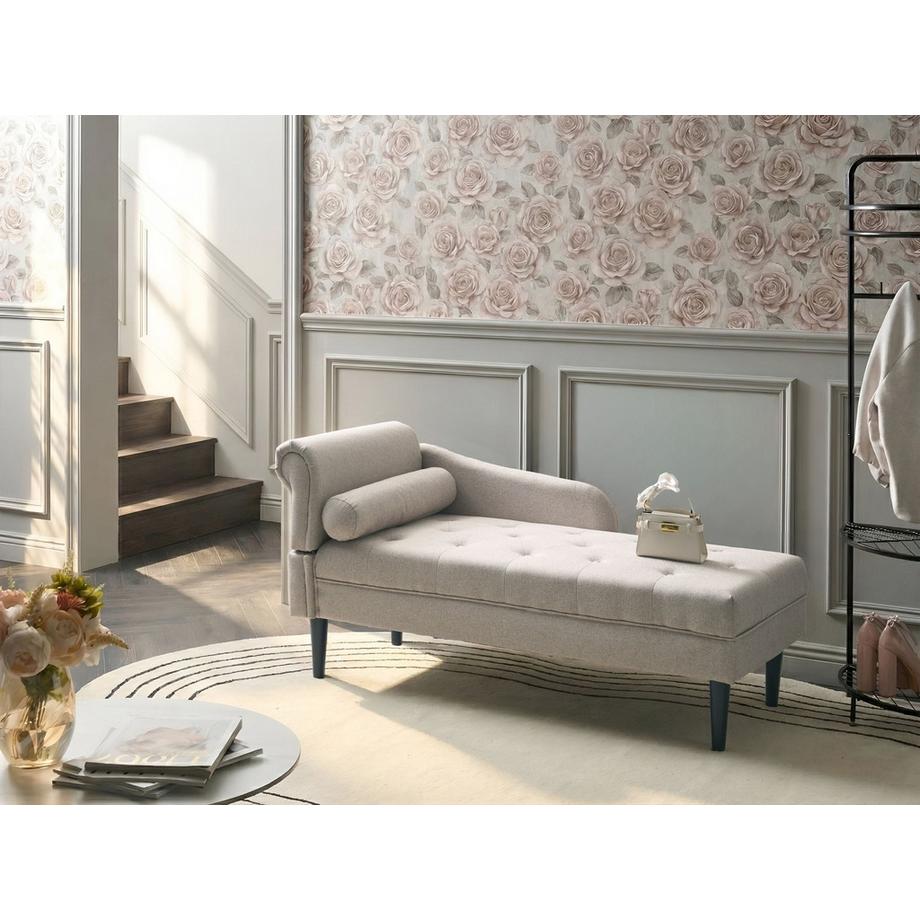 Beliani Linksseitige Chaiselongue aus Stoff  YVOIRE  