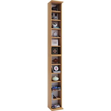 CD Regal Holz Bigol | platzsparender CD Schrank für 204 CDs oder 72 DVDs | Maße: H. 180 x B. 21 x T. 20 cm | Elegantes DVD Regal stehend | Blu ray