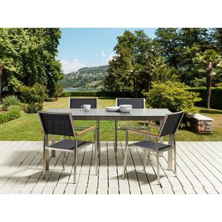 Beliani Gartentisch Set aus Sicherheitsglas Modern COSOLETO/GROSSETO  