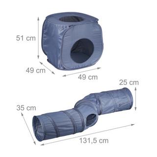 B2X  Tunnel per gatti pieghevole con cuccia per gatti 