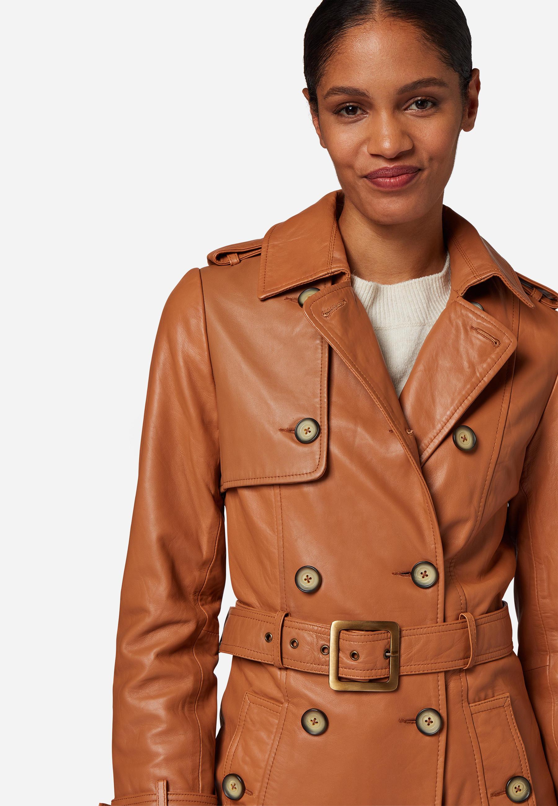 RICANO  Manteau en cuir  Gloria, trench avec col à revers 