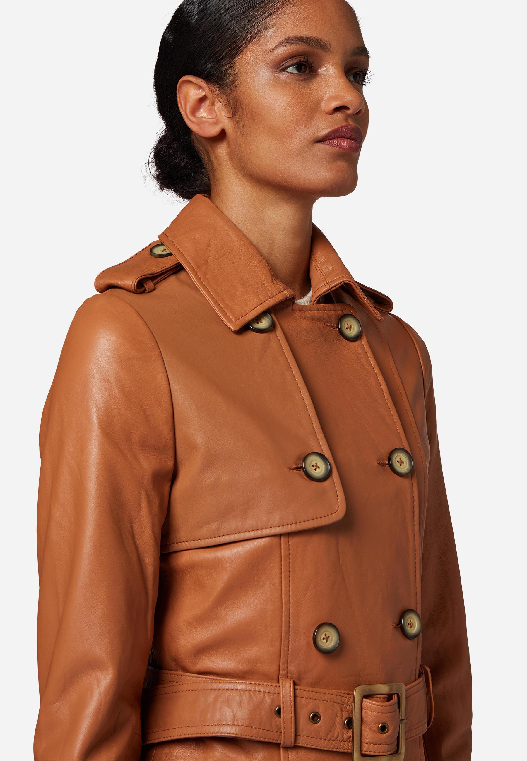 RICANO  Manteau en cuir  Gloria, trench avec col à revers 