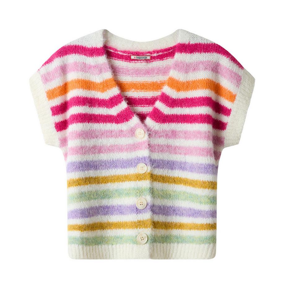 Joe Browns Gestreifte ärmellose Strickjacke V-Ausschnitt  