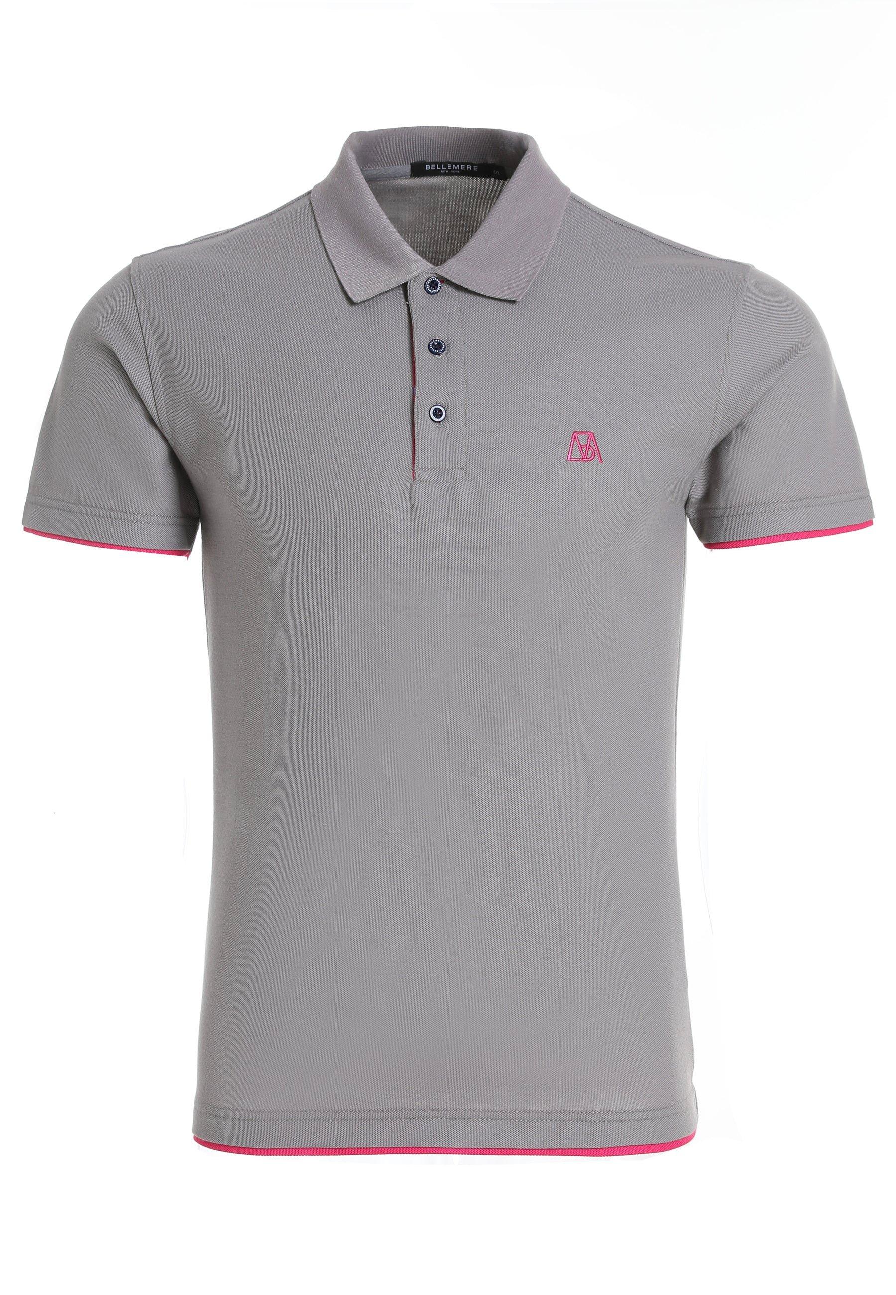 Image of Lässiges Baumwollpolo Herren Taubengrau L