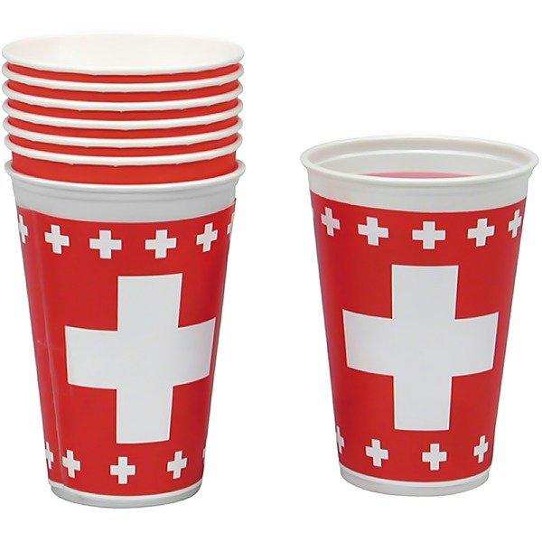 Image of Einwegbecher Schweizerkreuz 250 Ml 8 Stück,rot/weiss Unisex ONE SIZE