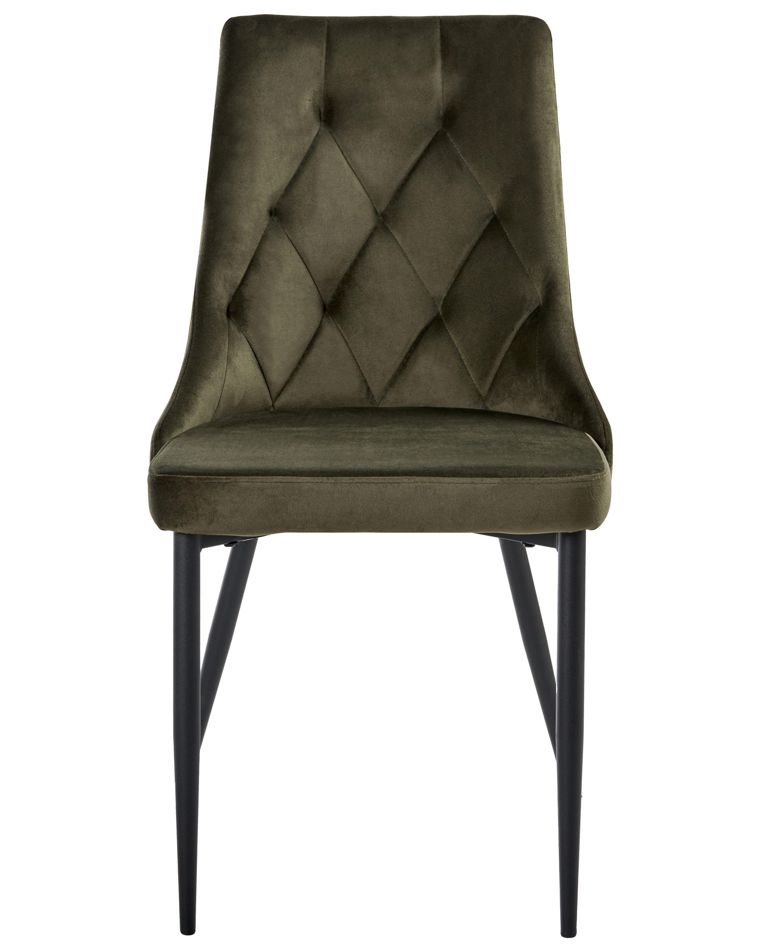 Beliani Lot de 2 chaises de salle à manger en Velours Scandinave AVENIR  