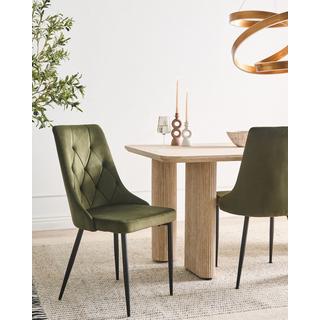 Beliani Lot de 2 chaises de salle à manger en Velours Scandinave AVENIR  