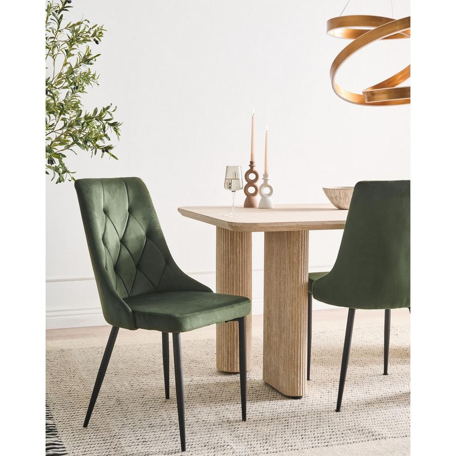 Beliani Lot de 2 chaises de salle à manger en Velours  AVENIR  