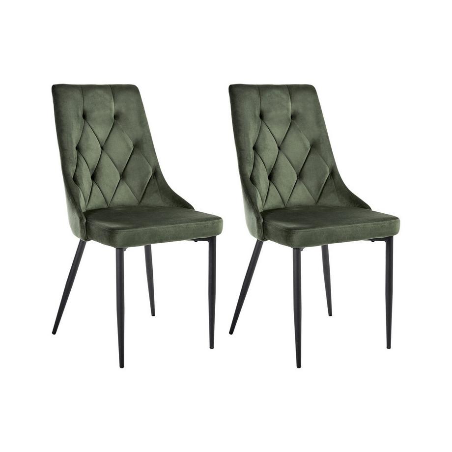 Lot de 2 chaises de salle à manger en Velours  AVENIR