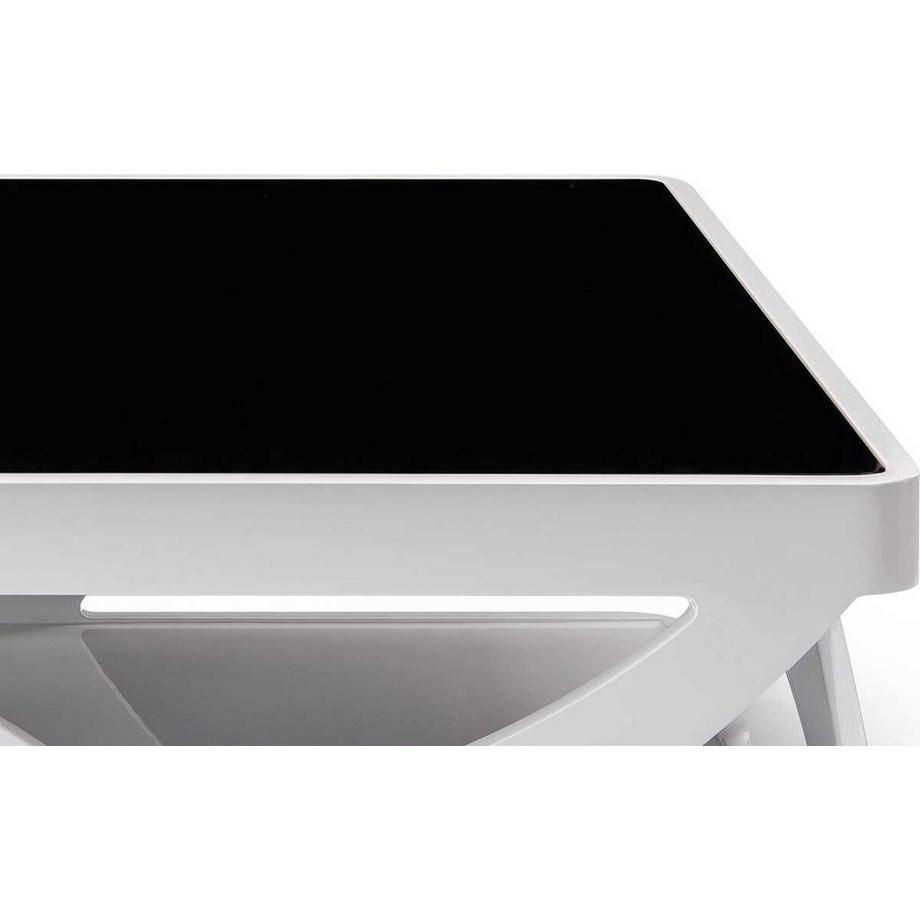 mutoni Table basse en verre blanc 90  