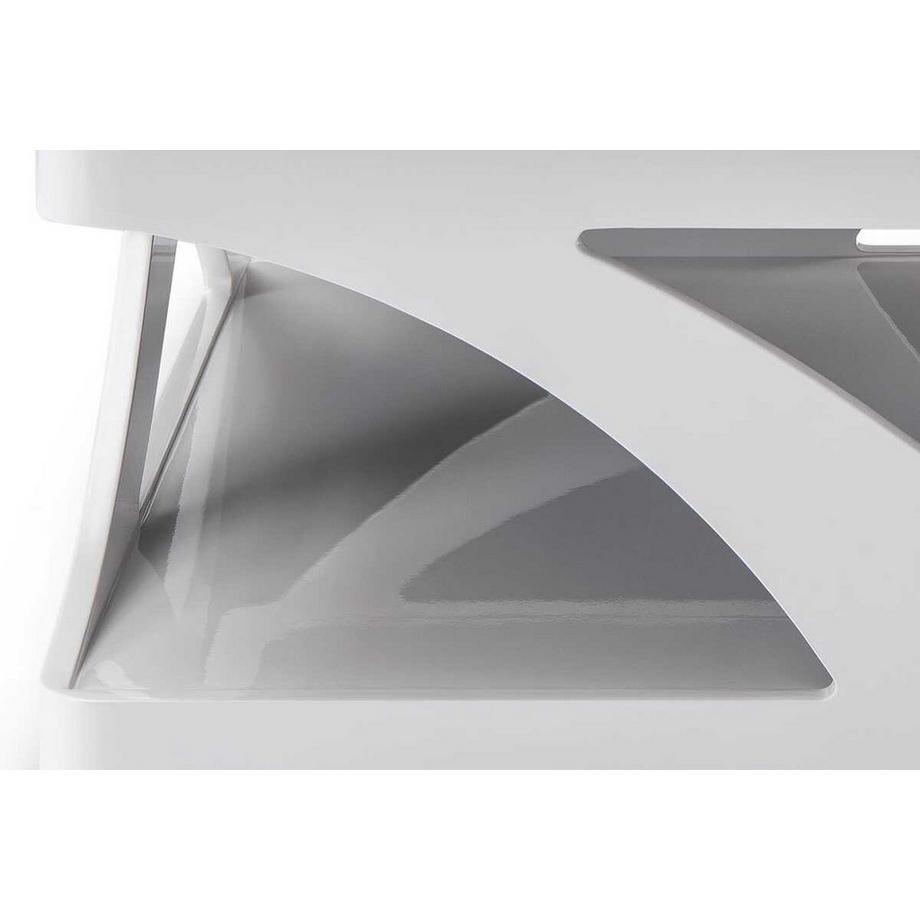 mutoni Table basse en verre blanc 90  