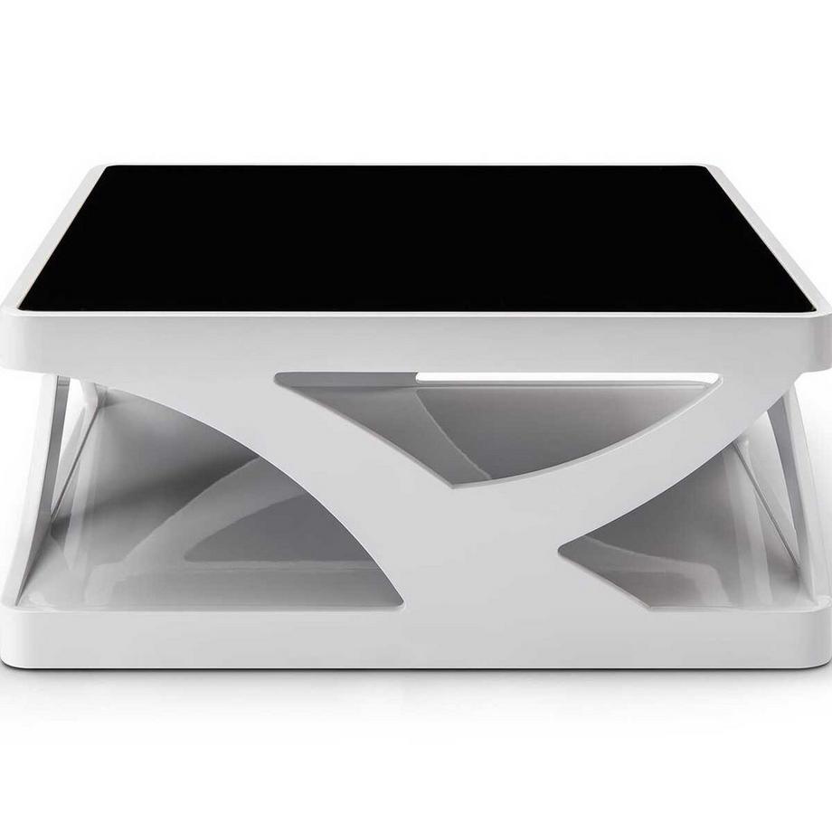 mutoni Table basse en verre blanc 90  