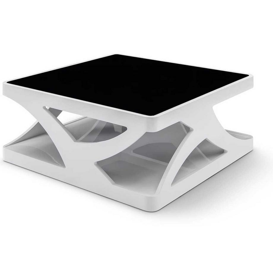 mutoni Table basse en verre blanc 90  