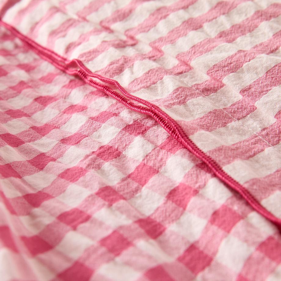 La Redoute Intérieurs Cottage Framboise Seersucker Baumwoll-Duvetbezug  