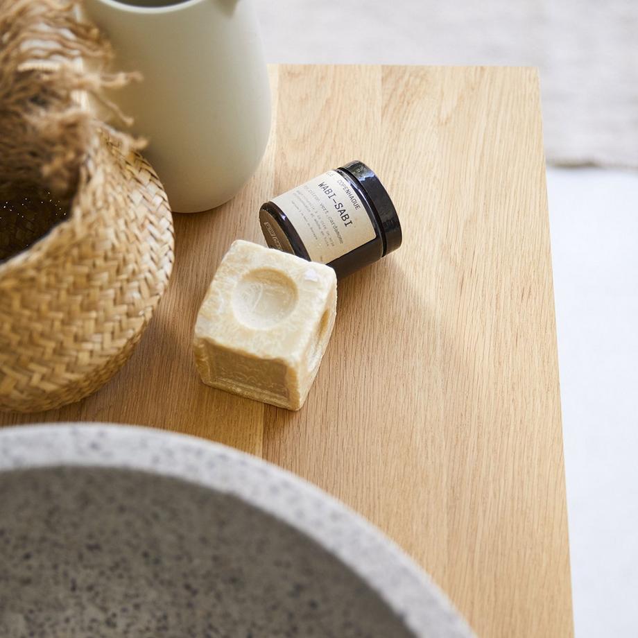 Tikamoon Waschtischunterschrank aus massiver Eiche 85 cm Soho  