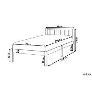 Beliani Letto con rete a doghe en Legno di pino Scandinavo FLORAC  