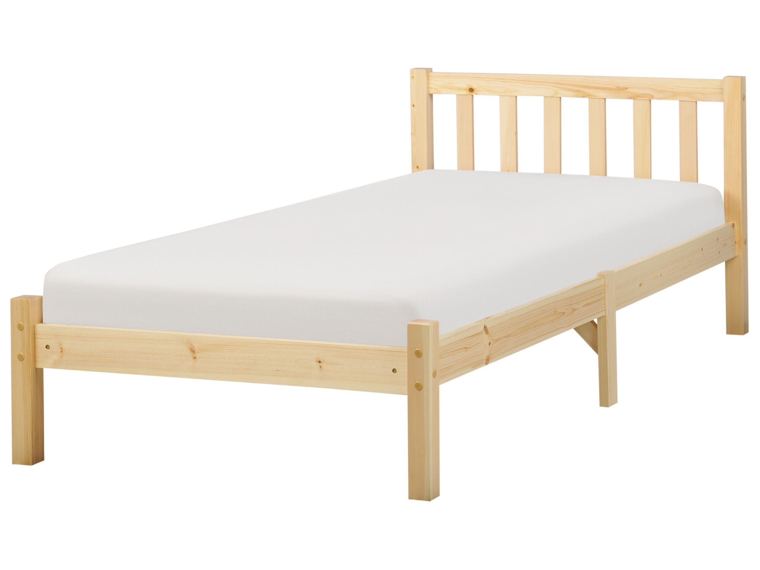 Beliani Letto con rete a doghe en Legno di pino Scandinavo FLORAC  