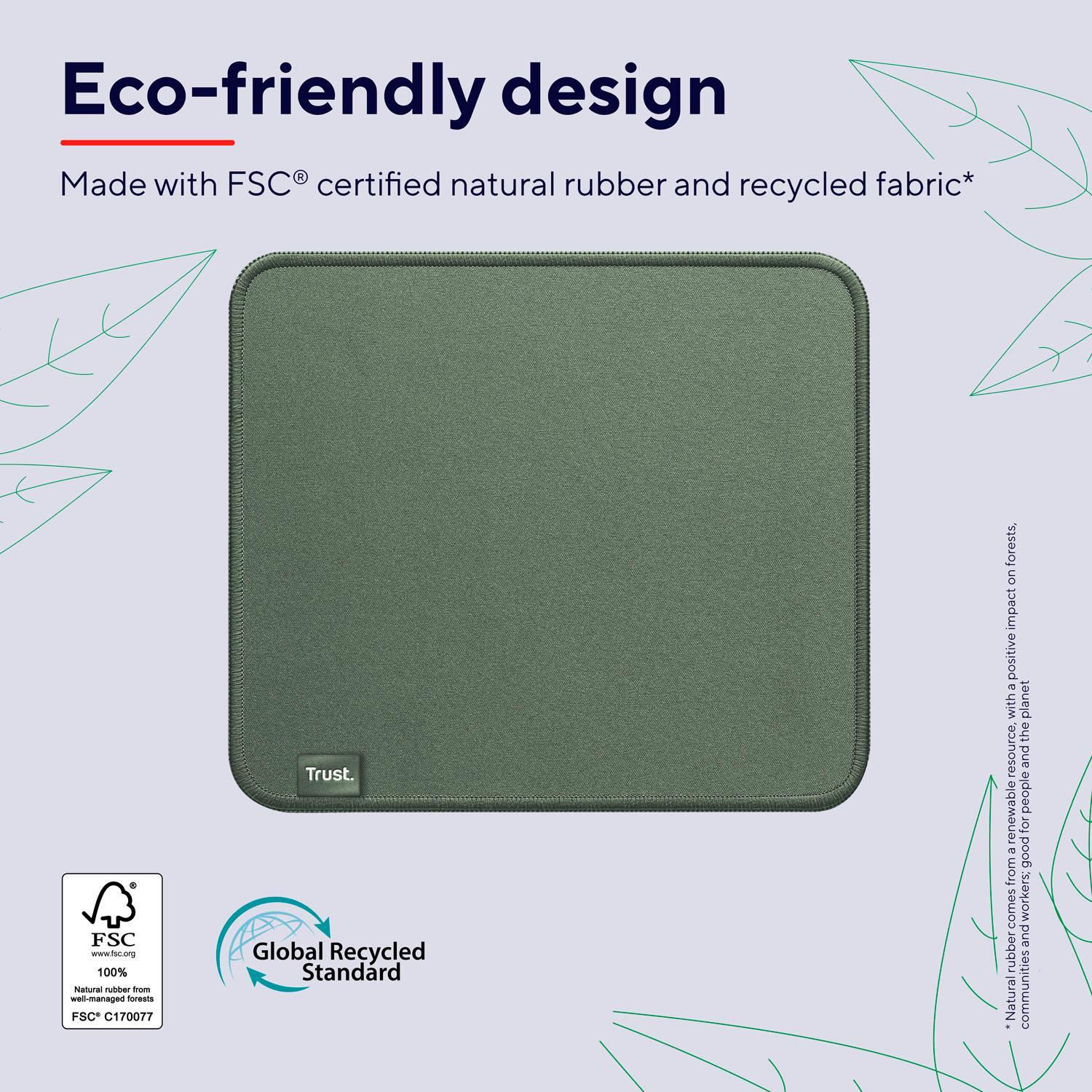 Trust  Boye Mousepad aus 100 % recyceltem Material Eco Green 