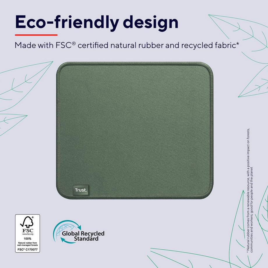 Trust  Boye Mousepad aus 100 % recyceltem Material Eco Green 