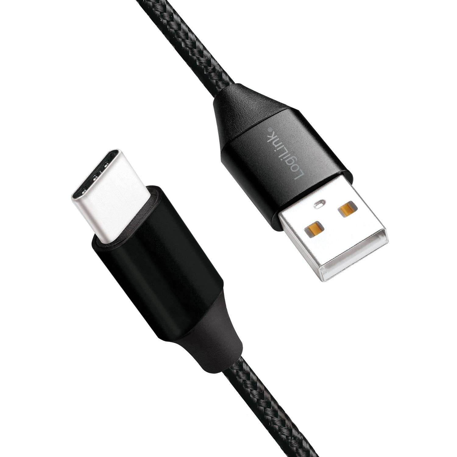 LogiLink  USB-USB-C Lade-/Synchronisierungskabel USB 2.0 15 W 0,3 m Textil 