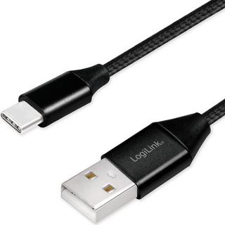 LogiLink  USB-USB-C Lade-/Synchronisierungskabel USB 2.0 15 W 0,3 m Textil 