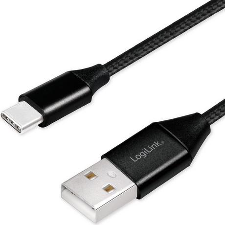 LogiLink  USB-USB-C Lade-/Synchronisierungskabel USB 2.0 15 W 0,3 m Textil 