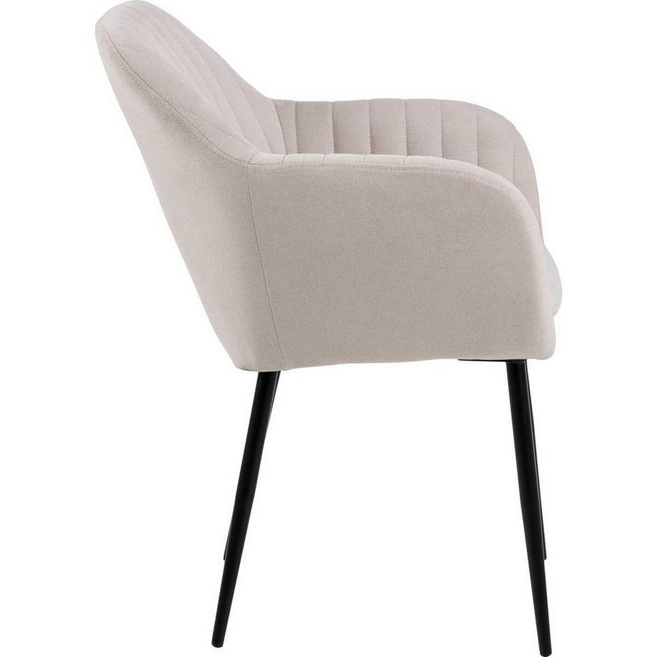 mutoni Chaise de salle à manger avec accoudoirs Milano crème  