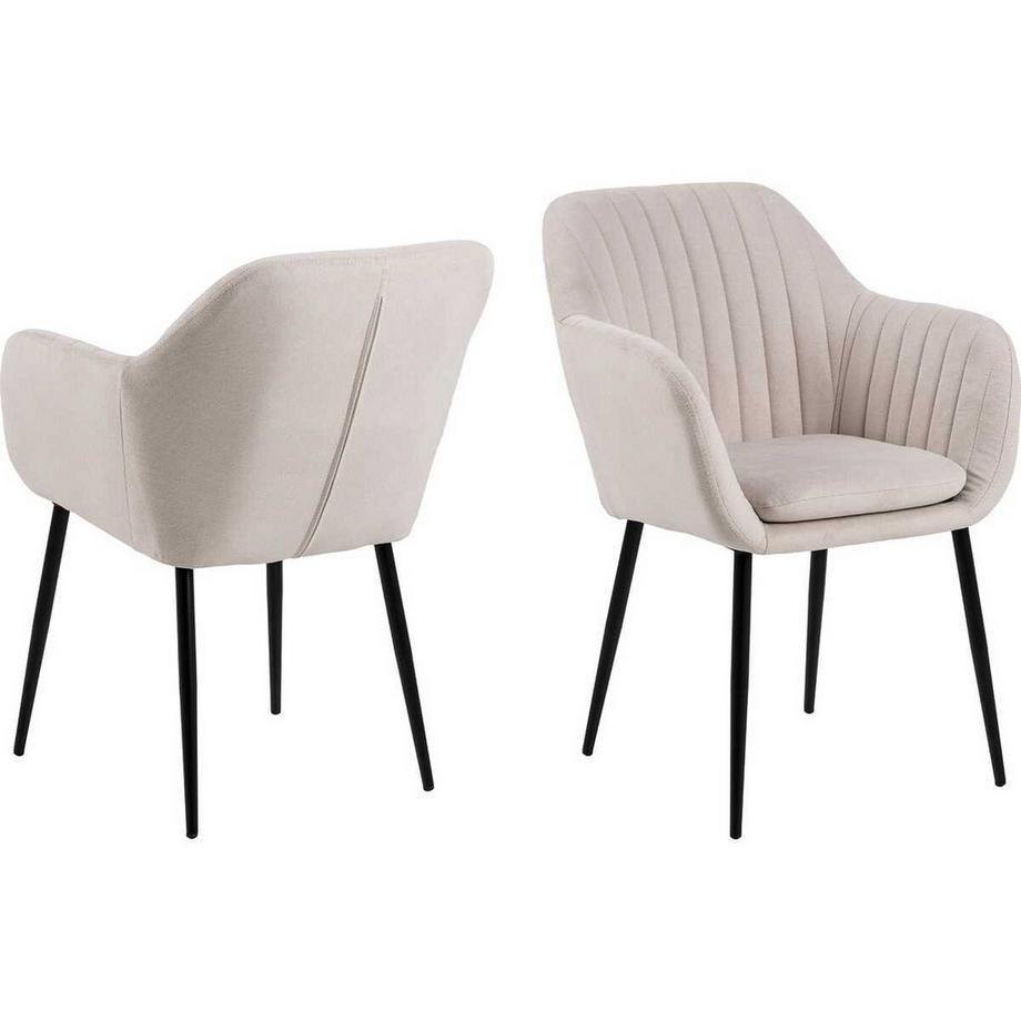 mutoni Chaise de salle à manger avec accoudoirs Milano crème  