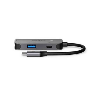 Nedis  USB-Multi-Port-Adapter | USB 3.2 Gen 1 | USB-C™ Stecker | HDMI™ Ausgang / USB-A Buchse / USB-C™ Buchse | 5 Gbps | 0,10 m | Rund | Vernickelt | PVC | Grau | Box 