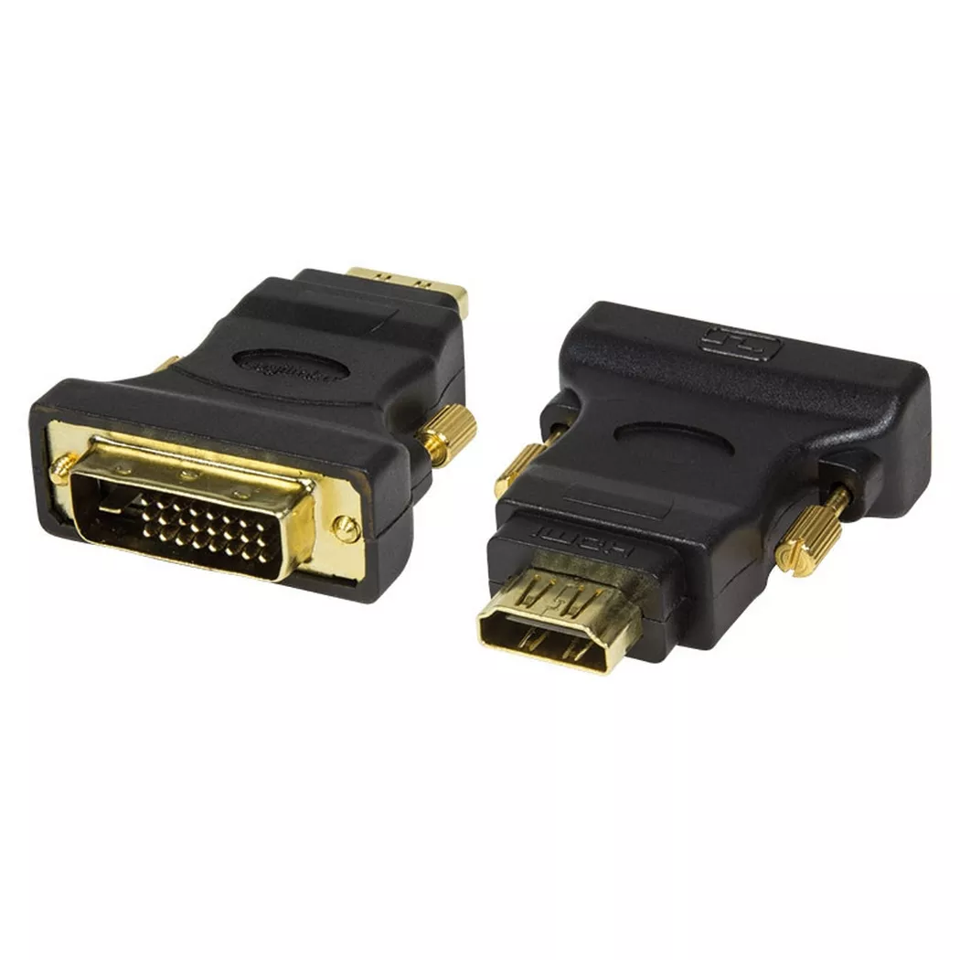 LogiLink HDMI to DVI Adapter HDMI 19-pin female DVI-D (24+1) male Black
