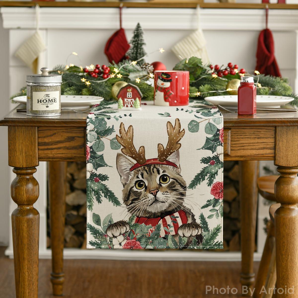 Alopini Décoration saisonnière hivernale pour table de cuisine Décoration intérieure pour fêtes de fin d'année  