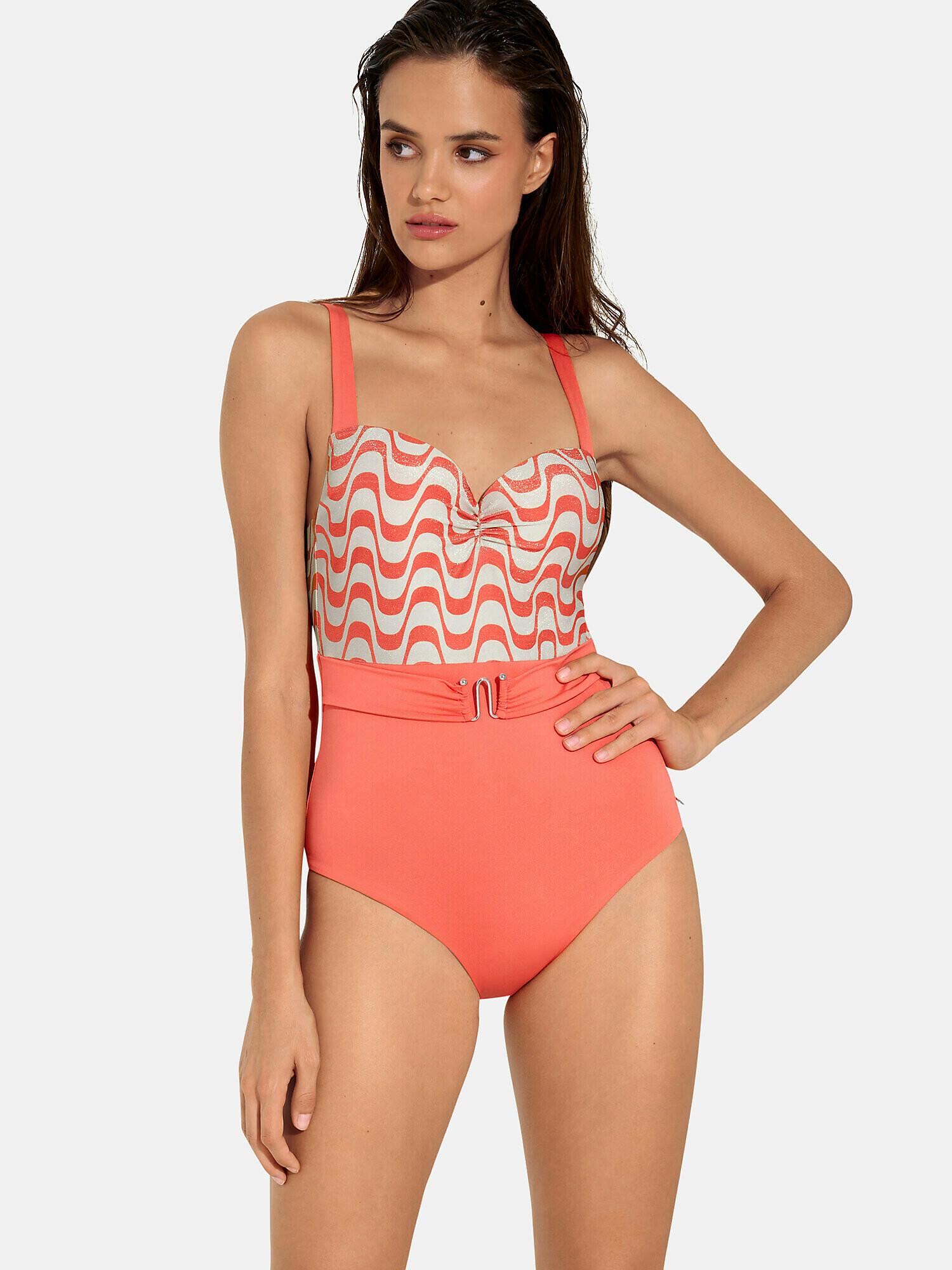 Image of Einteiliger Vorgeformter Verstellbare Träger-badeanzug Iceland Damen Orange E/44