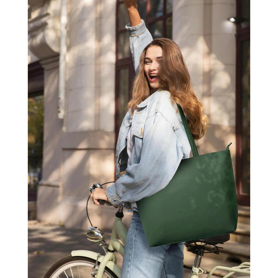 Only-bags.store Wasserdichte Einkaufstasche mit Reißverschluss Leichte Shopper Umhängetasche für Uni Arbeit  