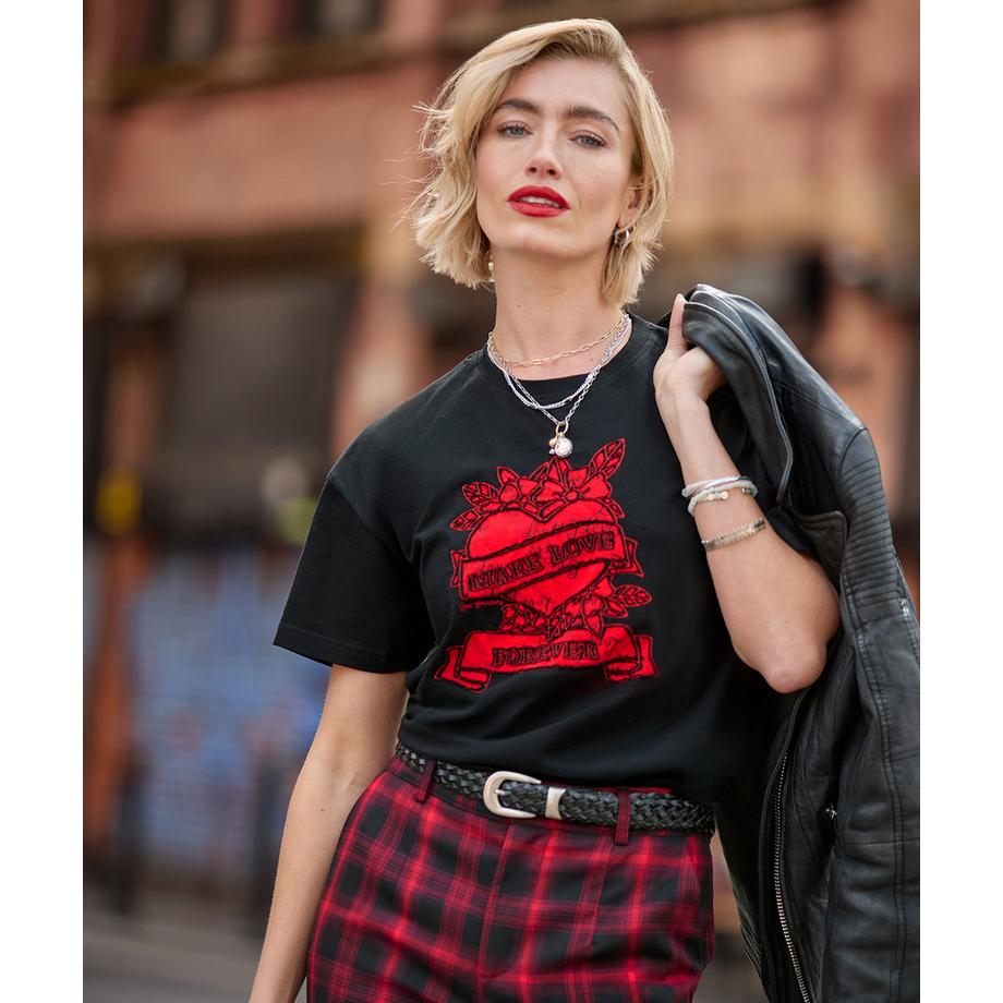 Joe Browns Kurzarm T-Shirt mit Love Forever Stickerei  