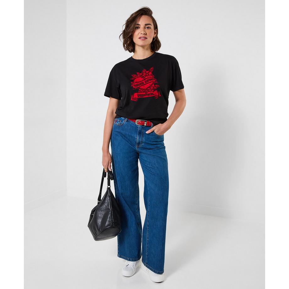 Joe Browns Kurzarm T-Shirt mit Love Forever Stickerei  
