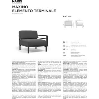NARDI outdoor Gartenlounge-Abschlusselement Maximo weissgrau  