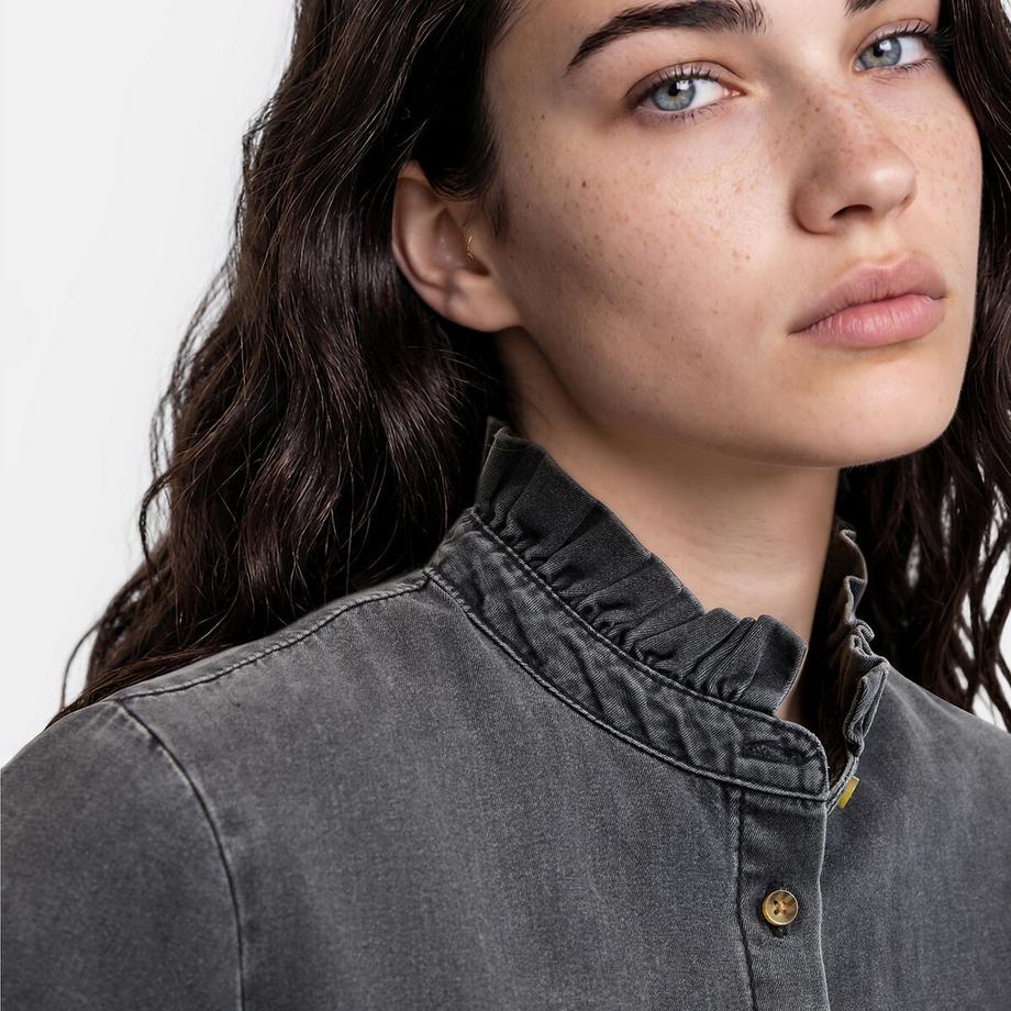 La Redoute Collections Langärmelige Bluse mit gerüschtem Stehkragen  