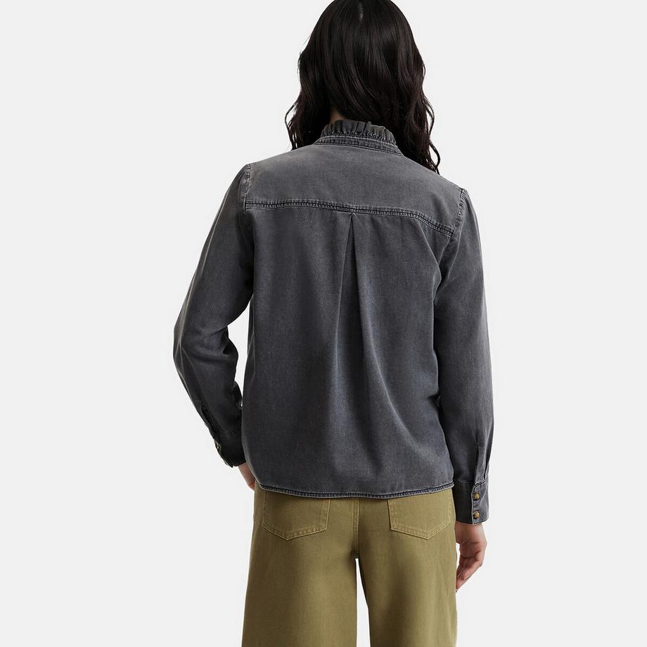 La Redoute Collections Langärmelige Bluse mit gerüschtem Stehkragen  