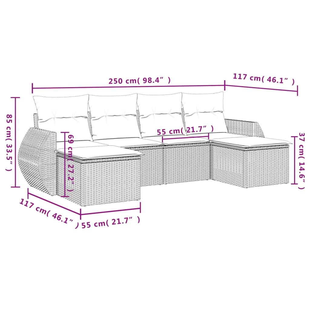 VidaXL Ensemble de canapés de jardin rotin synthétique  