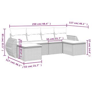 VidaXL Ensemble de canapés de jardin rotin synthétique  