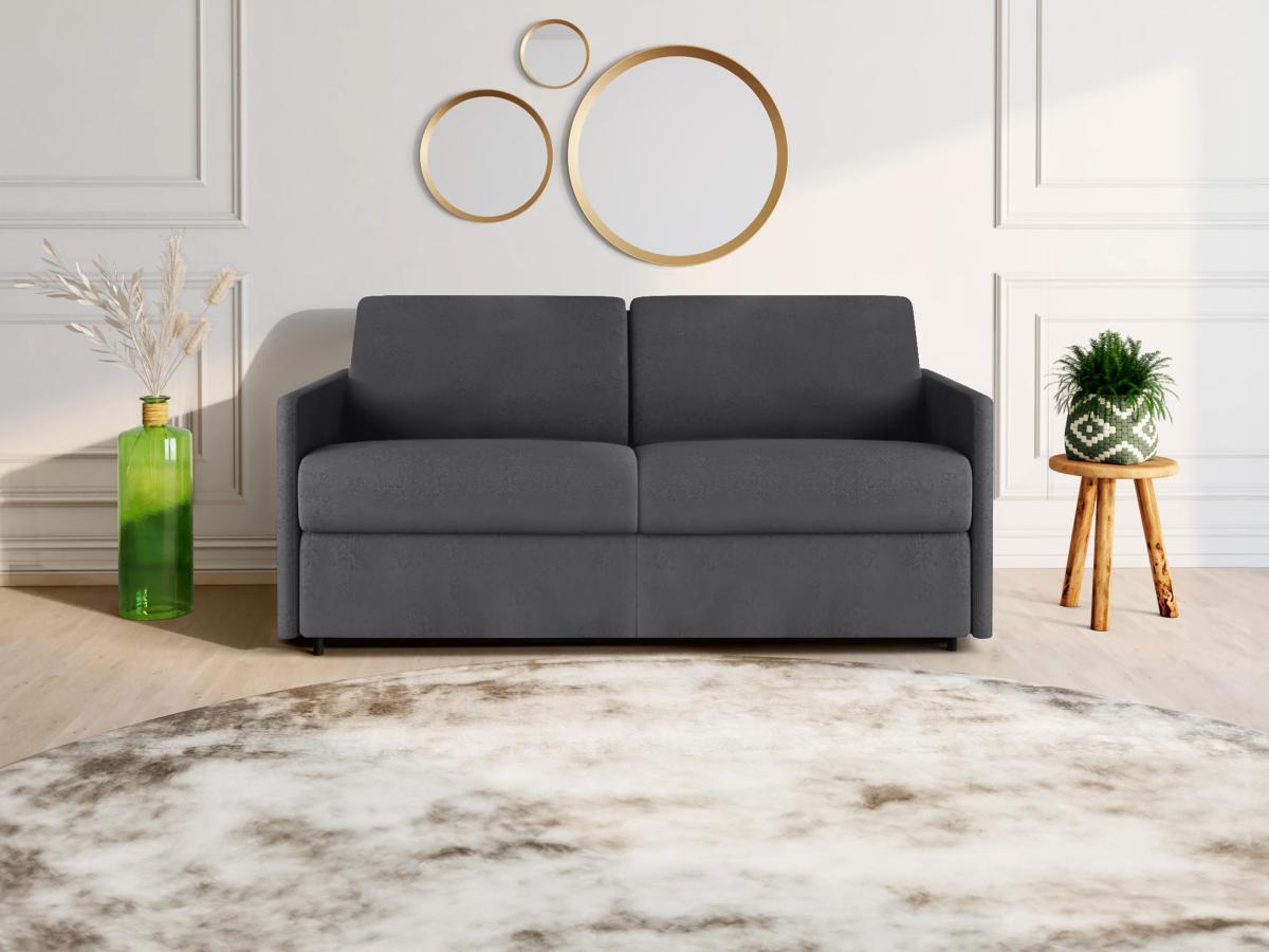 Vente-unique Schlafsofa 3Sitzer Stoff Liegefläche 1 Matratzen CALIFE  