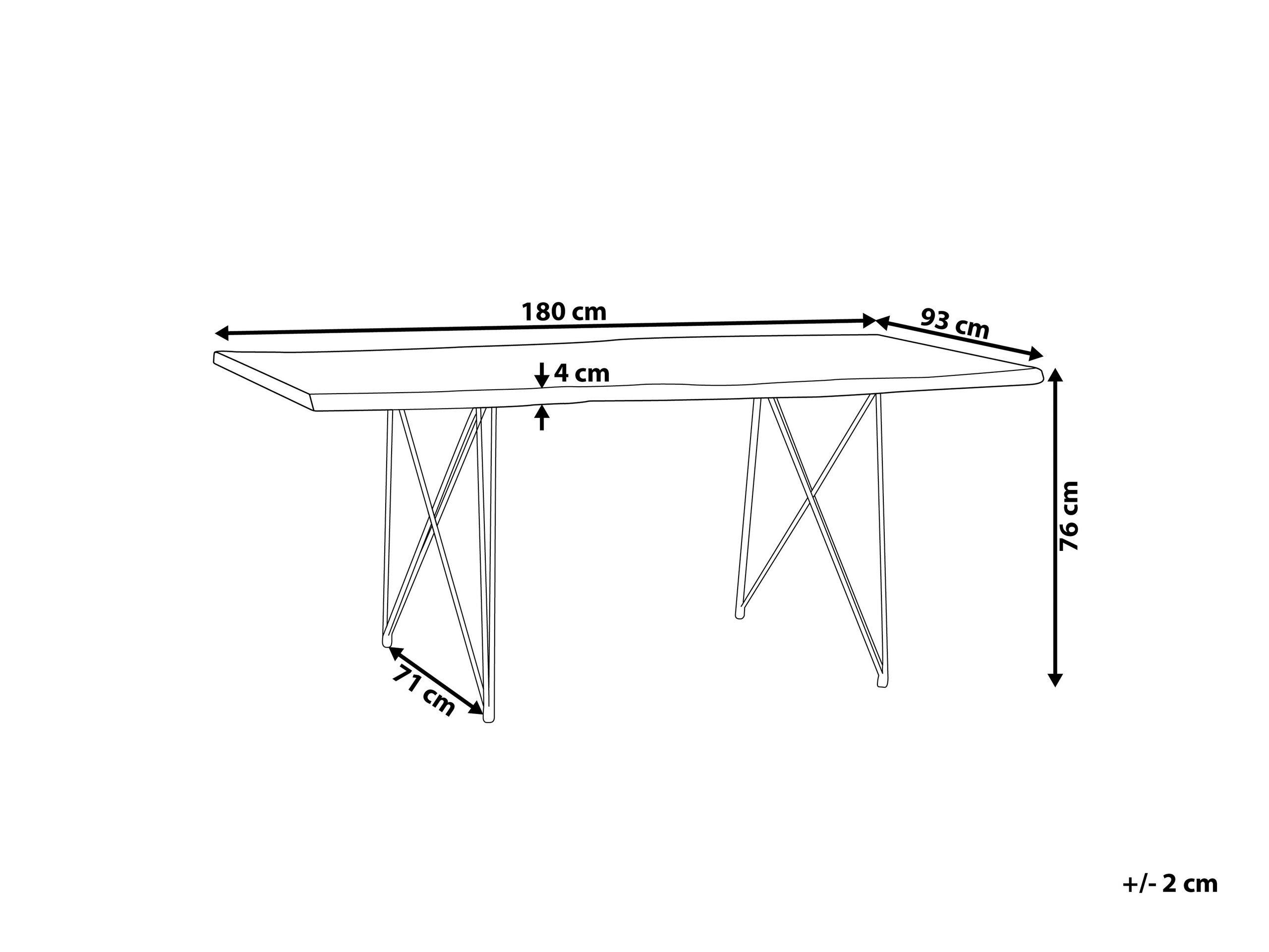 Beliani Table à manger 6 places en Acacia Industriel MUMBAI  